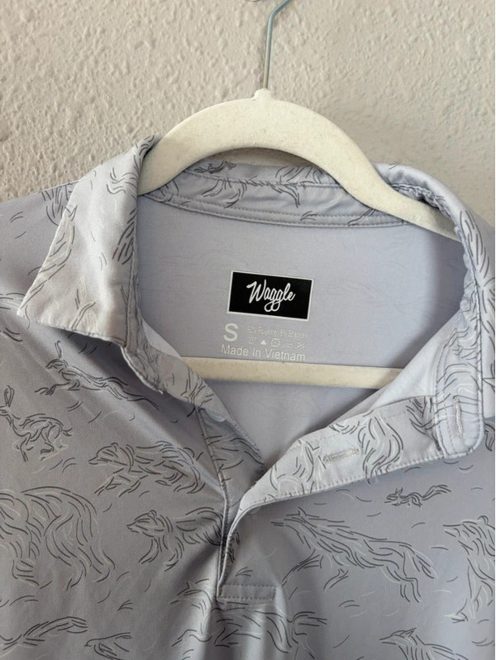 Men's Waggle animal print golf polo size S - Picture 2 of 3